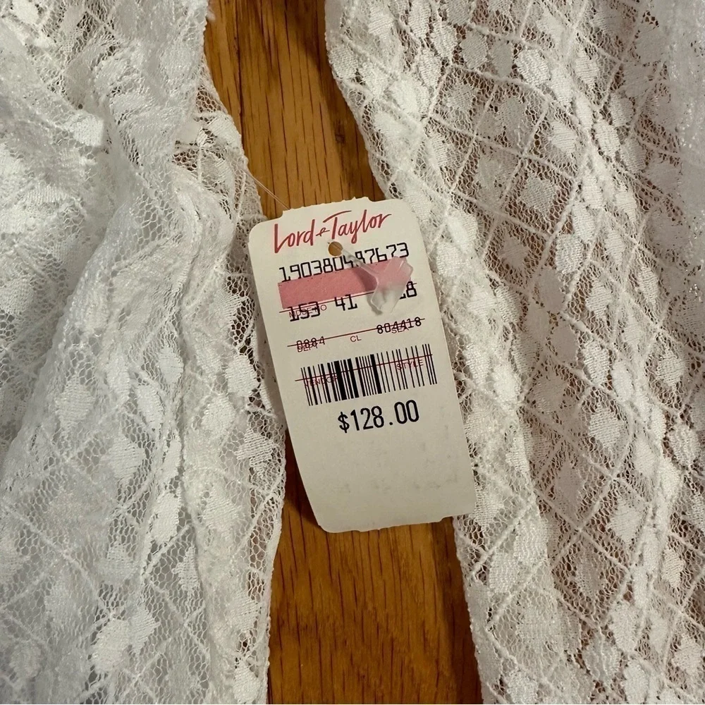 Free People Goldie Lace Ruffle Long Sleeve Bodysuit Medium White new tags